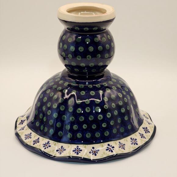 Unique Polish Pottery Fruit Bowl with Artist Initials - Grapes Motif - Picture 4 of 9